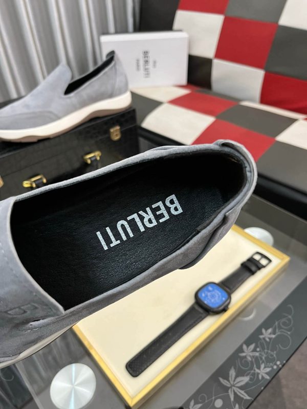 Berluti Echappée Suede Calf Loafer in Grey