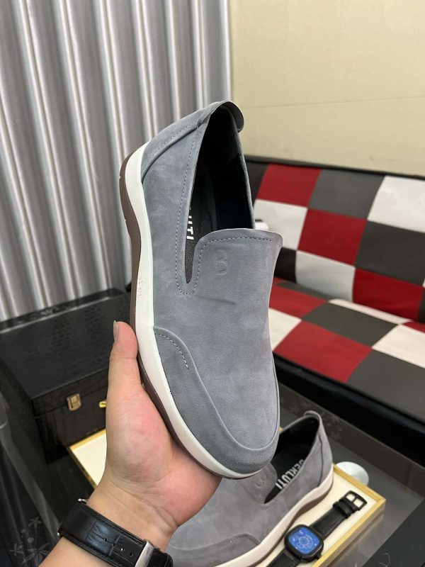 Berluti Echappée Suede Calf Loafer in Grey