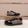 Burberry Vintage Check Cotton and Suede Sneakers in Birch Brown and Black