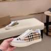 Burberry Check and Suede Sneakers in White and Beige
