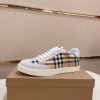 Burberry Check and Suede Sneakers in White and Beige