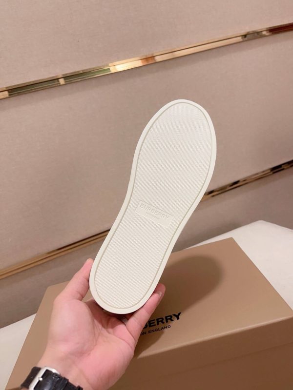 Burberry Check and Suede Sneakers in White and Beige