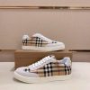 Burberry Check and Suede Sneakers in White and Beige