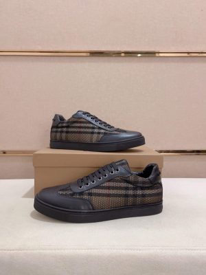 Burberrysneakerfeaturingthebrand_siconiccheckpattern_7_f22c0dff-34cb-447a-bceb-160cf8c1c068 Burberry Leather, Mesh and Check Sneakers in Black and Beige
