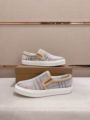 Burberrysneakerfeaturingthebrand_siconiccheckpattern_8_38ce314e-a632-4f79-8689-bcdb48c1728a Burberry Suede, Mesh and Check Slip-On Sneakers in Beige and White