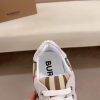 Burberry Check and Suede Sneakers in White and Beige