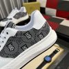Burberry Leather and Monogram Canvas Sneaker in White and Grey