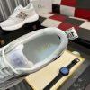 Dior White B25 Runner Sneaker with Brown Grey Dior Oblique Canvas