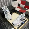 Dior White B25 Runner Sneaker with Blue and Grey Dior Oblique Canvas