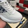 Dior White B25 Runner Sneaker with Blue and Grey Dior Oblique Canvas