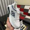 Dior White B25 Runner Sneaker with Blue and Grey Dior Oblique Canvas
