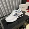 Dior White B25 Runner Sneaker with Blue and Grey Dior Oblique Canvas