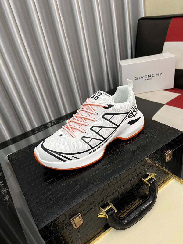 Givenchy White and Orange Runner Sneakers