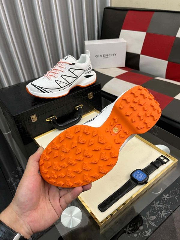 Givenchy White and Orange Runner Sneakers