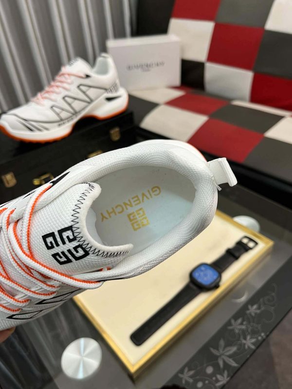 Givenchy White and Orange Runner Sneakers