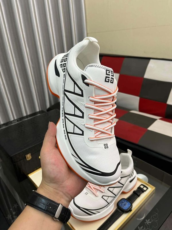 Givenchy White and Orange Runner Sneakers