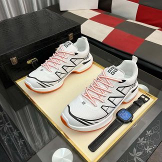 Givenchy White and Orange Runner Sneakers