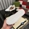 Gucci Ace Sneaker with Bee in White Leather and Brown GG Canvas