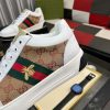 Gucci Ace Sneaker with Bee in White Leather and Brown GG Canvas