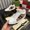 Gucci Ace Sneaker with Bee in White Leather and Brown GG Canvas