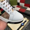 Gucci Ace Sneaker with Bee in White Leather and Brown GG Canvas