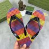 Gucci GG Supreme Multicolor Thong Sandals with Double G