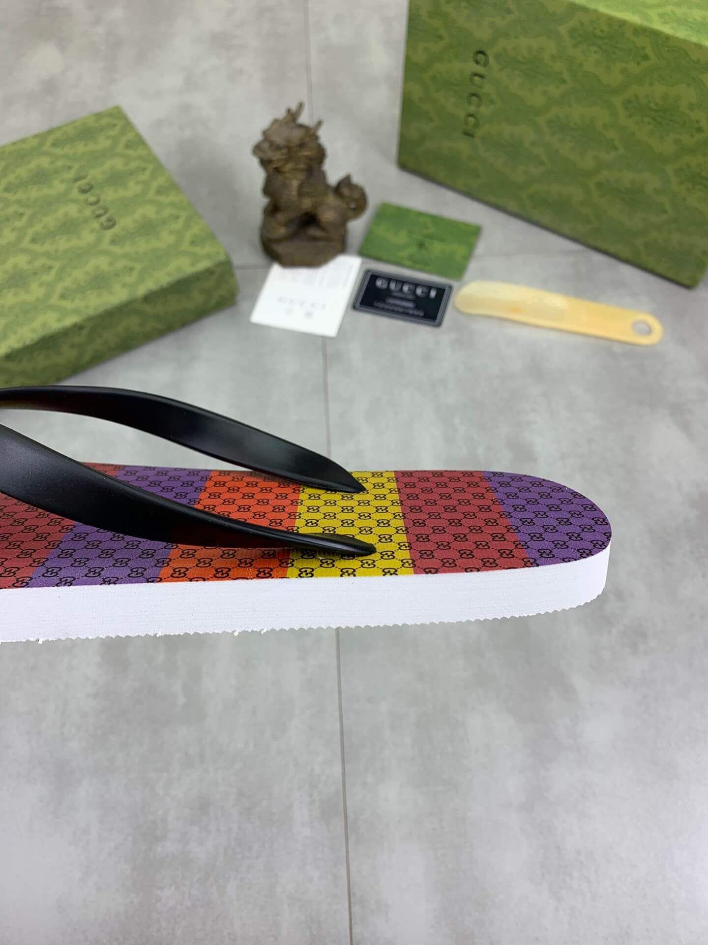 Gucci GG Supreme Multicolor Thong Sandals with Double G 7 Gucci GG Supreme Multicolor Thong Sandals with Double G - Image 7