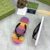 Gucci GG Supreme Multicolor Thong Sandals with Double G