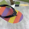 Gucci GG Supreme Multicolor Thong Sandals with Double G