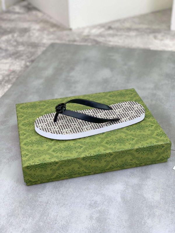 GucciKikathongsanda_1 Gucci Checked Thong Sandal with Double G