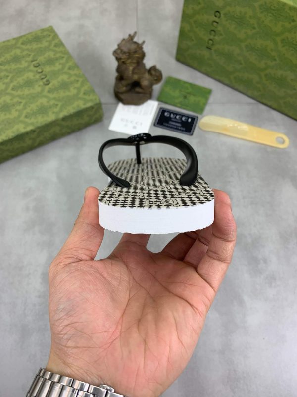 GucciKikathongsanda_5 Gucci Checked Thong Sandal with Double G