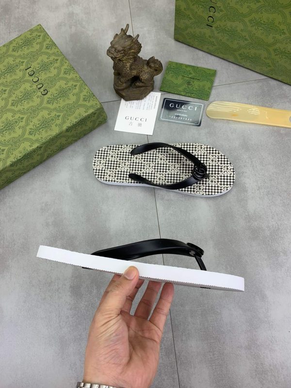 GucciKikathongsanda_6 Gucci Checked Thong Sandal with Double G