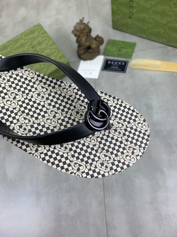 GucciKikathongsanda_7 Gucci Checked Thong Sandal with Double G