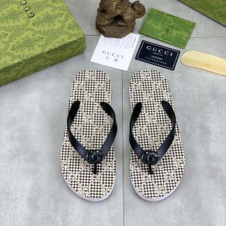 Gucci Checked Thong Sandal with Double G