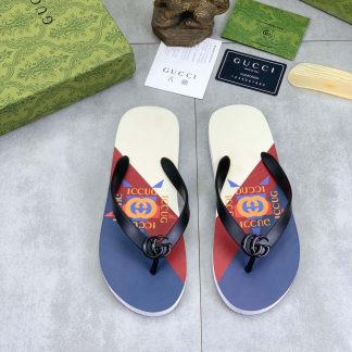 Gucci Thong Sandal with Interlocking G in Multicolors
