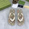 Gucci Black and Ebony GG Jacquard Thong Sandals with Interlocking G