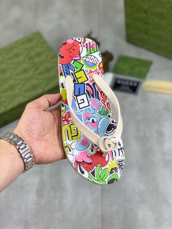 Gucci Thong Multicolor Toon Sandals with Interlocking G