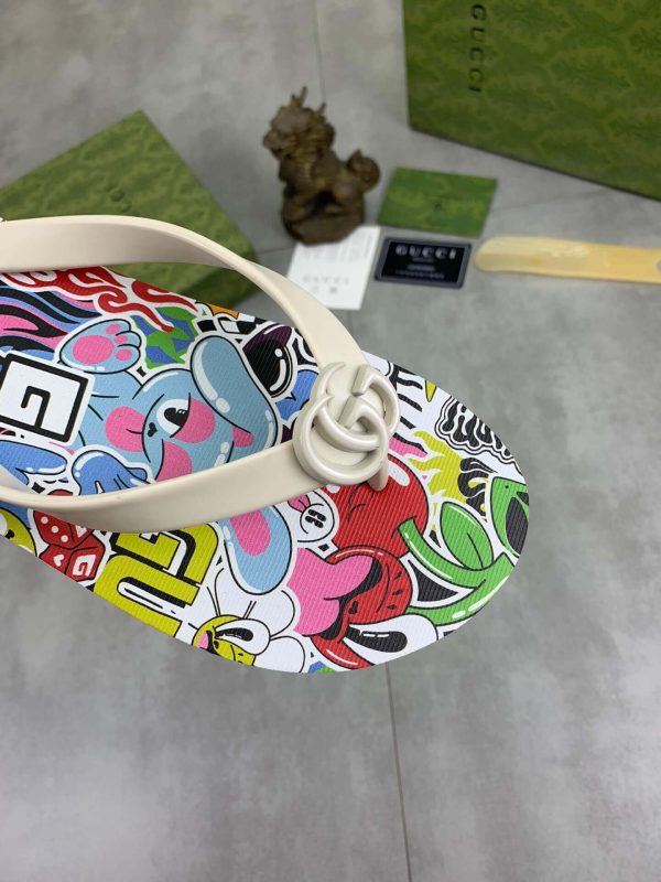 Gucci Thong Multicolor Toon Sandals with Interlocking G