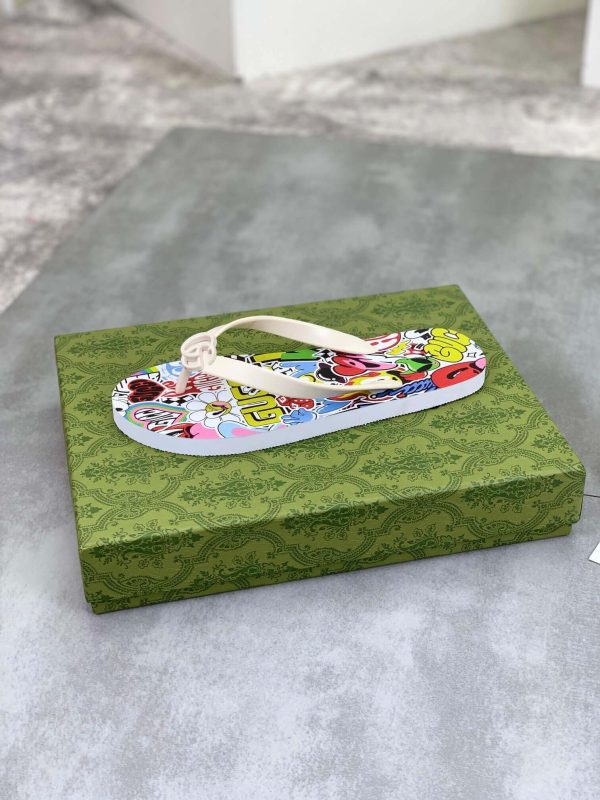 Gucci Thong Multicolor Toon Sandals with Interlocking G