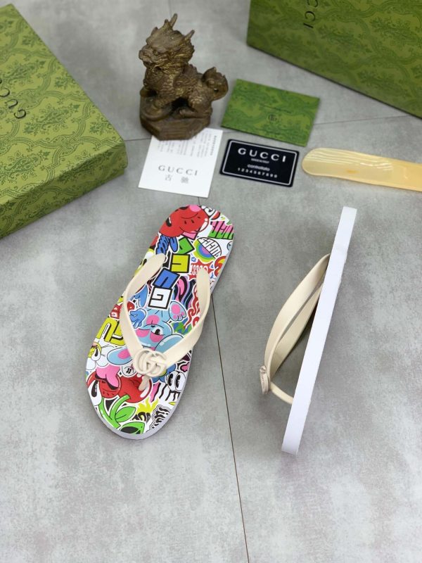 Gucci Thong Multicolor Toon Sandals with Interlocking G