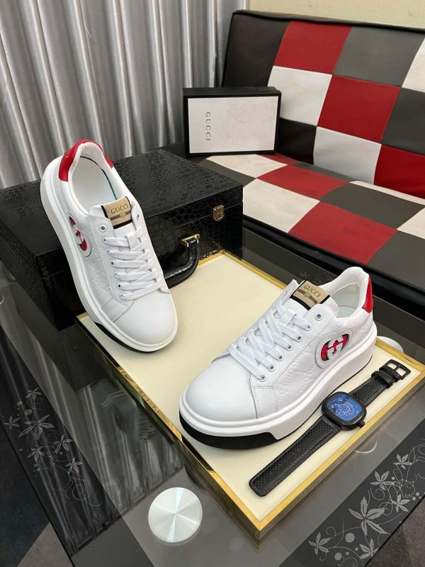 Gucci Men's Ace Interlocking G White Platform Sneaker
