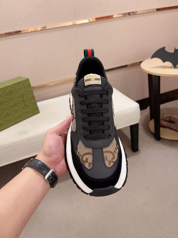 Gucci Rhyton Sneaker with Beige and Brown Jumbo GG Canvas