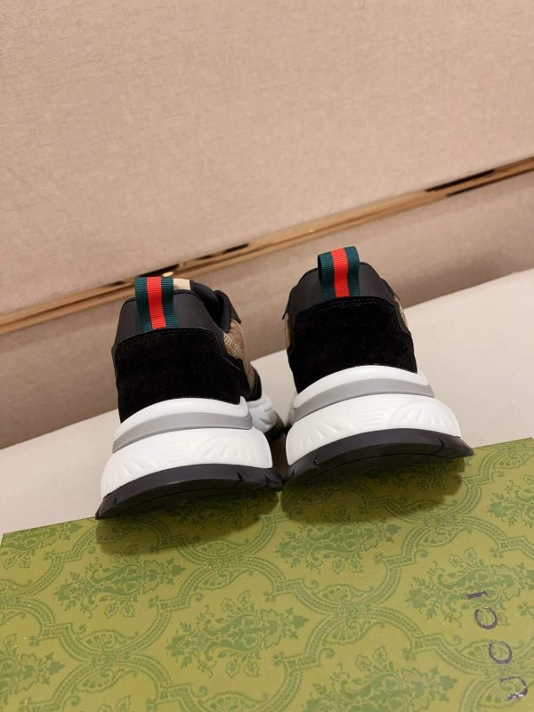 Gucci Rhyton Sneaker with Beige and Brown Jumbo GG Canvas