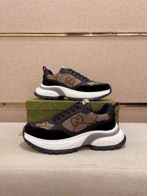 Gucci Rhyton Sneaker with Beige and Brown Jumbo GG Canvas