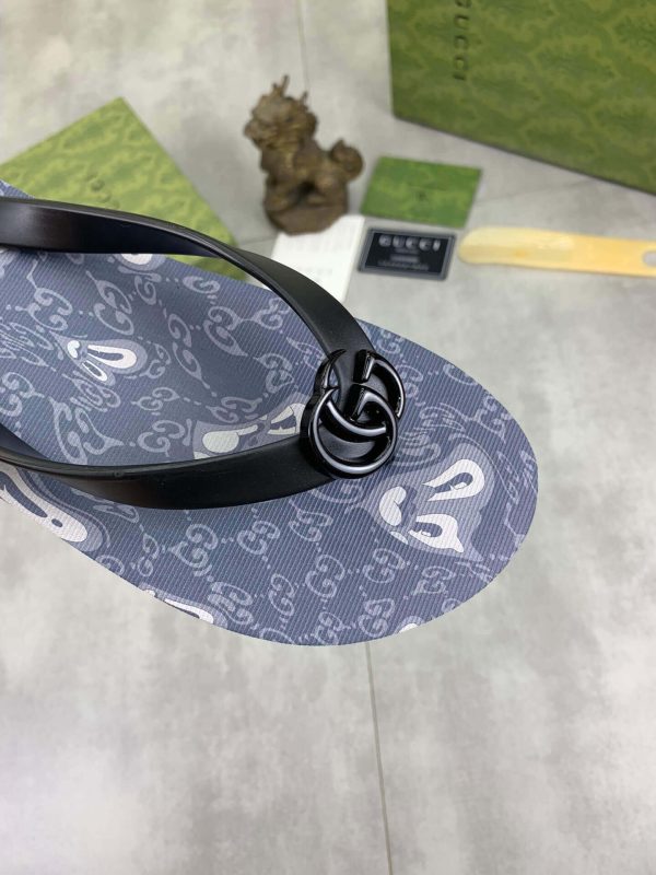 Gucci Blue Thong Sandals with Double G