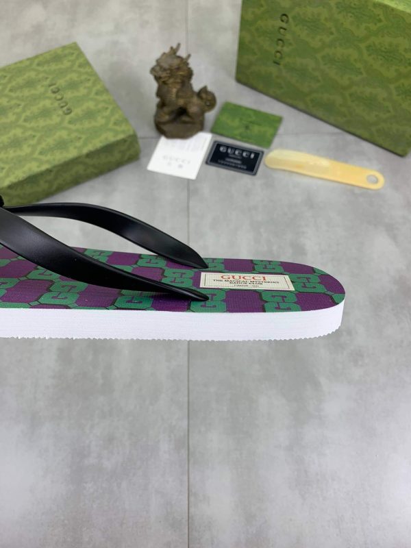Gucci Magical Mystries Badge Thong Sandals with Double G