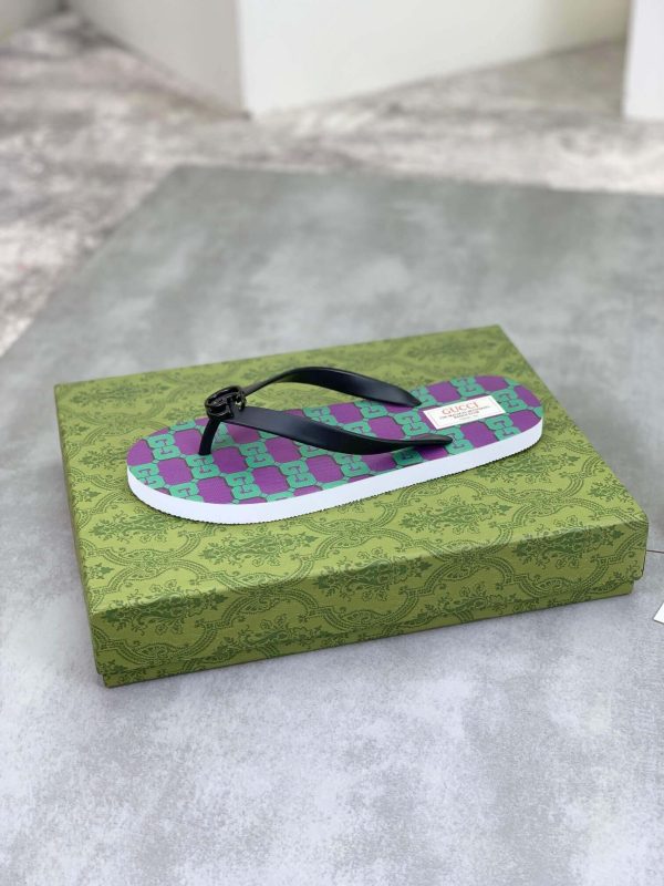 Gucci Magical Mystries Badge Thong Sandals with Double G