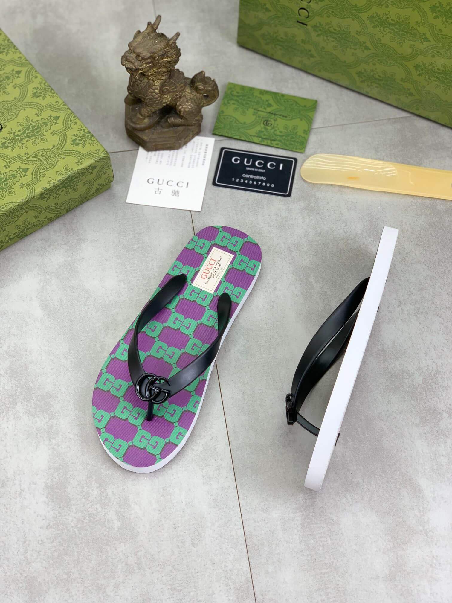 Gucci Magical Mystries Badge Thong Sandals with Double G 9 Gucci Magical Mystries Badge Thong Sandals with Double G - Image 9