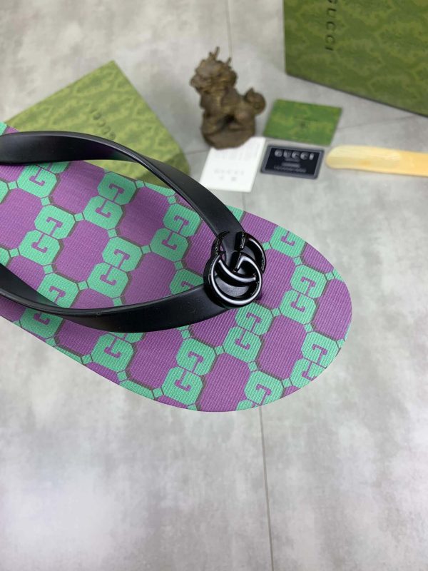 Gucci Magical Mystries Badge Thong Sandals with Double G