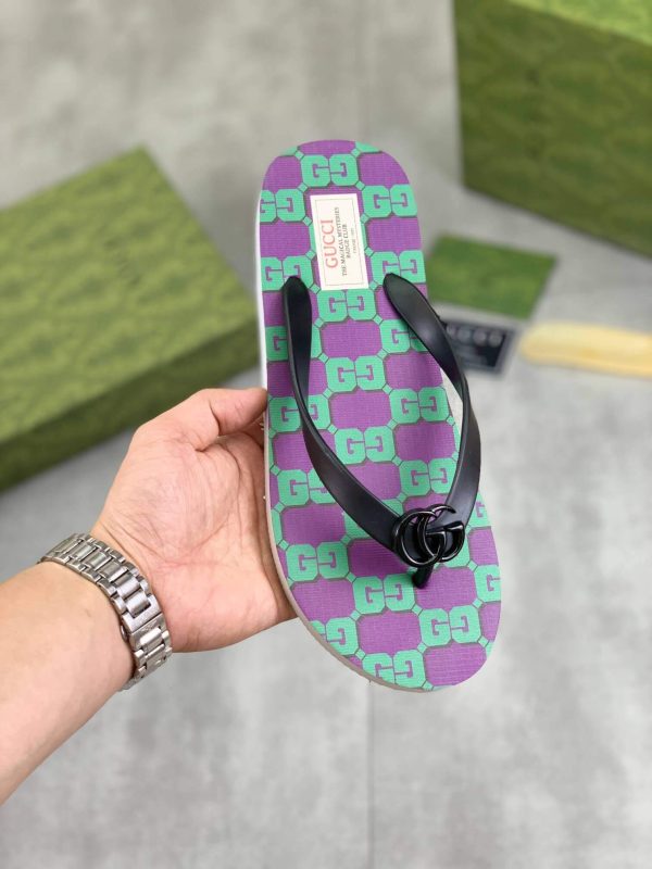 Gucci Magical Mystries Badge Thong Sandals with Double G